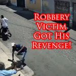 Robber Loses His Gun To Machete-Wielding Defender!