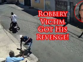Robber Loses His Gun To Machete-Wielding Defender!