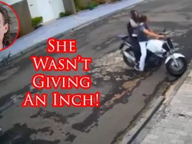 Female Defender Eats Moto Jacker’s Lunch