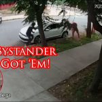 Bystander Makes Carjacker Take the Sidewalk Temperature Challenge!