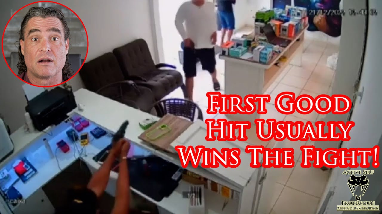 Defender Struggles to Get Fight Stopping Hits During Armed Robbery