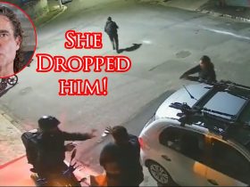 Off Duty Stops Armed Robber Threatening Her Husband!