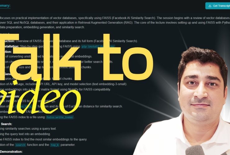 Introducing YouTube like AI Suite in : Talk-to-Video, Summaries, and Transcripts