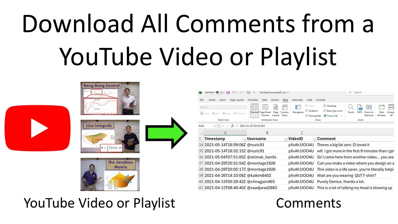 Download All Comments from a YouTube Video or Playlist