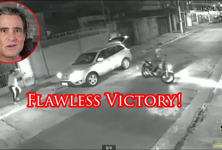 Defender With Family In Car Wrecks Multiple Armed Robbers