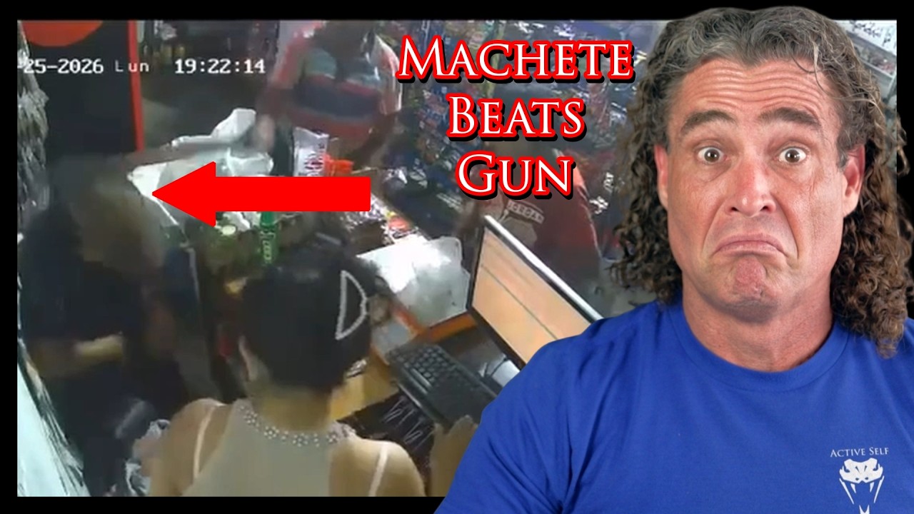 Armed Robber Takes A MACHETE To The DOME | Active Self Protection