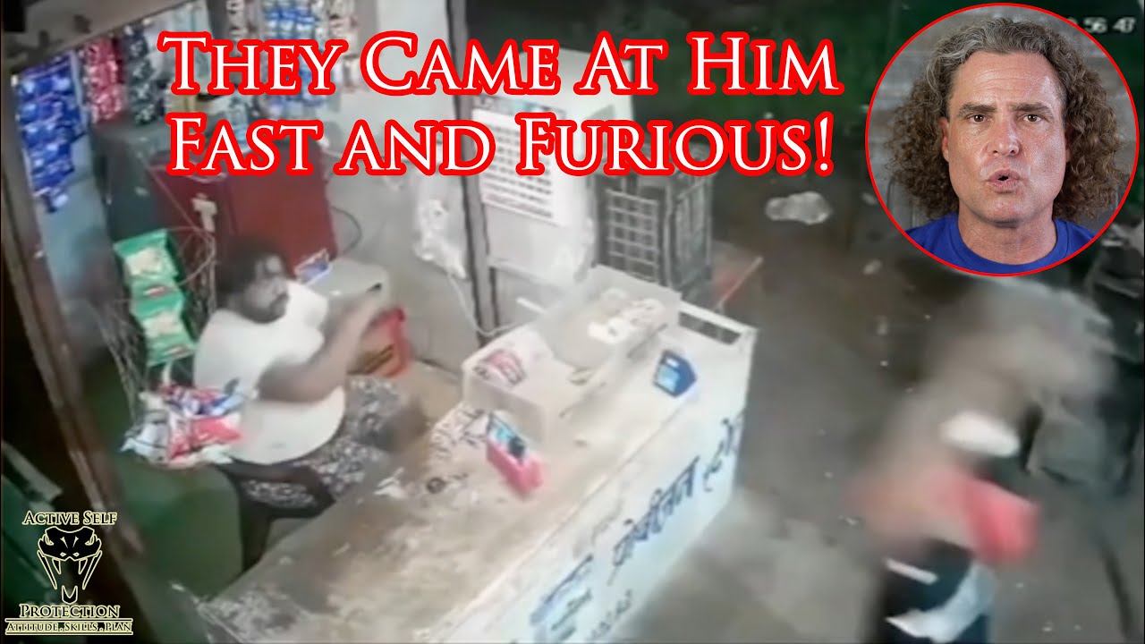 Shopkeeper Has to Think Fast Against 5 Armed Robbers