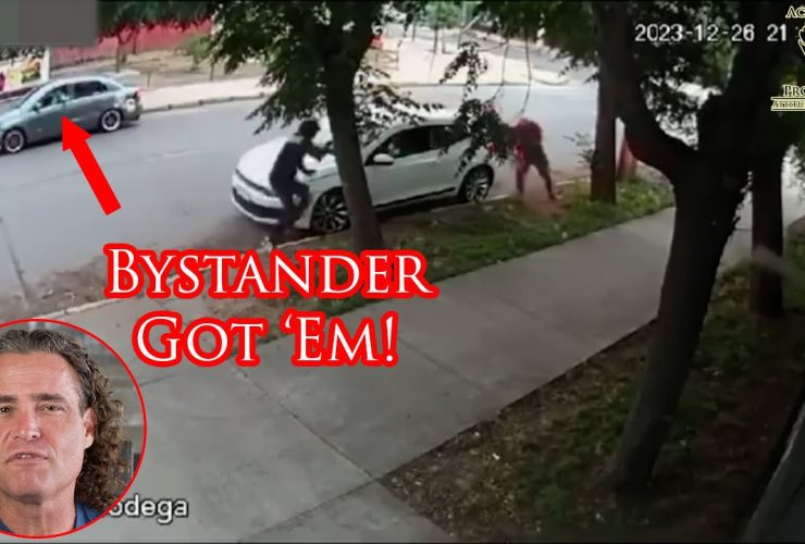Bystander Makes Carjacker Take the Sidewalk Temperature Challenge!