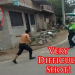 Aggressive Knife-Wielding Man Stopped By Lucky Officers