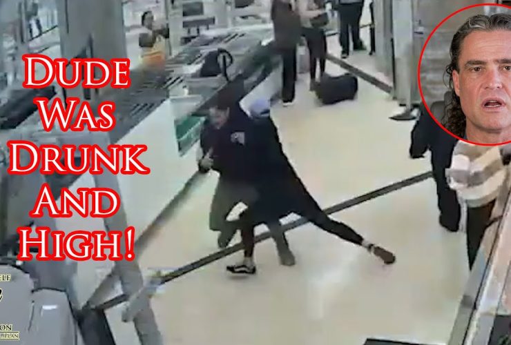 Brave Traveler Fights Man Trying To Dodge Security Checkpoint!